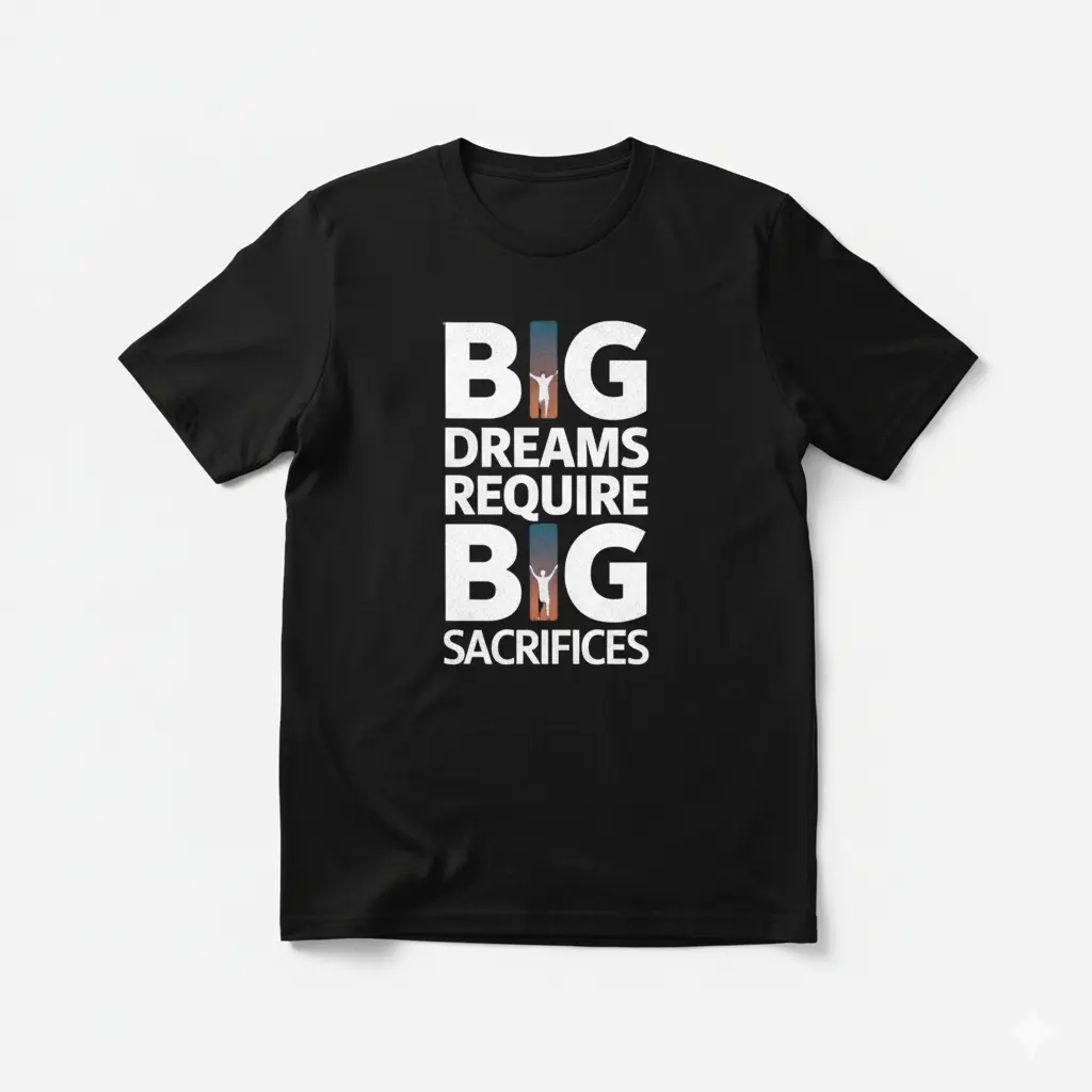 "Big Dreams Require Big Sacrifices" Inspirational T-Shirt
